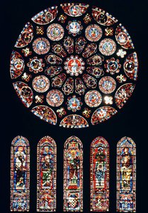 玫瑰和柳叶窗从南墙，c.1224 作者 法语学校