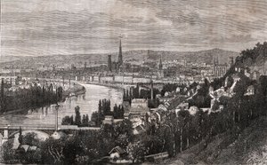 鲁昂-塞纳-滨海省--在V.A. Malt-Brown的 "La France illustree: geography, history, statistical administration "中的雕刻。1884 作者 法语学校