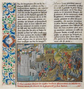 皇家 14 E.IV，f.59v 特鲁瓦堡垒被攻陷，选自让-德-瓦夫林的 "Anciennes et nouvelles chroniques d