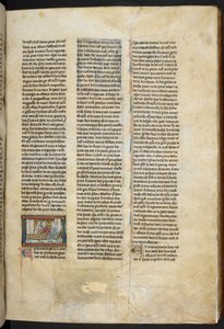 皇家 MS 14 E.III，f.58r，"Estoire del Saint Graal，La Queste del Saint Graal，Morte Artu "插图，约 1315-25 年（牛皮纸） 作者 法语学校