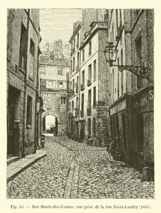 Rue Haute-des-Ursins;视图取自圣兰德里街，1865年 作者 法语学校
