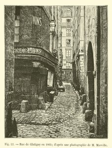 Rue de Glatigny于1865年; dapres M Marville的照片 作者 法语学校