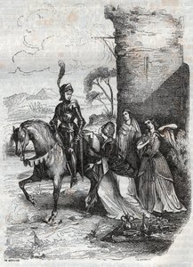 鲁杰罗（Ruggiero）和阿尔西纳（Alcina）宫廷的三只仙女-雕刻于1851年的奥兰多·弗里欧索诗 作者 法语学校