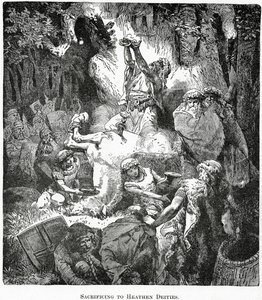 牺牲异教神灵，1890年 作者 法语学校