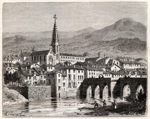 Saint-Antonin-Noble-Val (Saint Antonin Noble Val) - Languedoc-Roussillon-Midi-Pyrenee - engraving in “France illustree: geography, history, statistical administration” by V.A. Malt-Brown. 1884 作者 法语学校