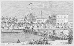 圣路易，N风景“ Dar，Pont de Guet，插图出自“塞内加尔……”，路易斯·莱昂·法伊德比，1889年 作者 法语学校