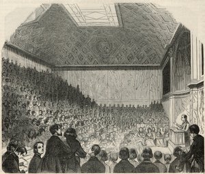 19世纪巴黎法兰西学院的课程厅--埃德蒙-特克西尔1852年在《巴黎表》中的版画。 作者 法语学校