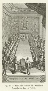 1673年在卢浮宫的法国学院的Salle des seances 作者 法语学校