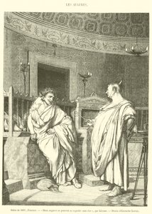 1861 年沙龙，绘画，两个预言家不能不笑不看对方（版画） 作者 法语学校