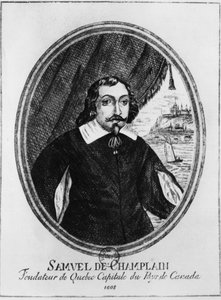 Samuel de Champlain (1570-1635)，匿名雕刻。 作者 法语学校