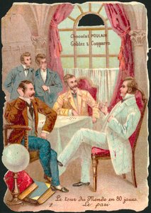 Scene from Around the World in Eighty Days, by Jules Verne (chromolitho) 作者 法语学校