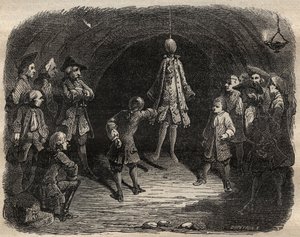 盗贼学校由强盗路易-多米尼克-加索森（Louis Dominique Garthausen dit Cartridge，1693-1721）在巴黎的职业生涯中创建：一个模型被挂在天花板上，其口袋应被清空而不被移动，否则将被射杀 - 盗贼学校 作者 法语学校
