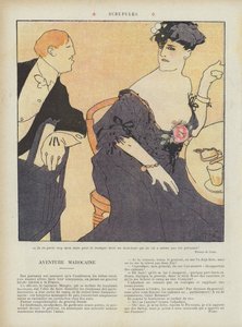 Scruples. Illustration for Le Rire (colour litho) 作者 法语学校