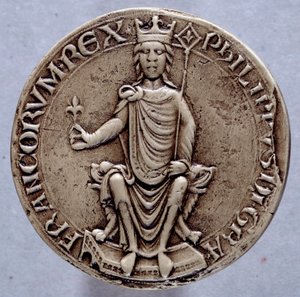 菲利普二世国王印章 Philippe Augustus (1165-1223) 13 世纪巴黎，国家档案馆 作者 法语学校