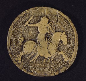 安茹的路易一世封印（1339-84）西西里王，1383年 作者 法语学校