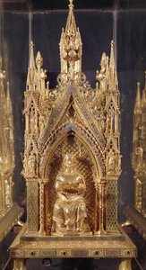 来自Saint Taurin圣物的基督座位（镀金铜，珐琅和银）