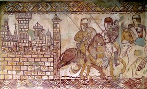 第二次十字军东征（1147-1149）：十字军东征的开始。 Cressac 教堂的壁画 作者 法语学校