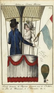 Second balloon ascent of Dr. Andre-Jacques Garnerin, 8 July 1798 (handcoloured copperplate engraving) 作者 法语学校
