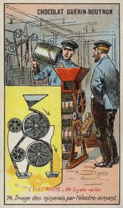Separating ore using an electromagnet (chromolitho) 作者 法语学校