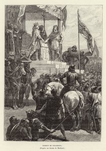 Serment de Strasbourg. Oaths of Strasbourg, the alliance between Louis the German and Charles the Bald, Kings of East and West Francia, 842 (engraving) 作者 法语学校