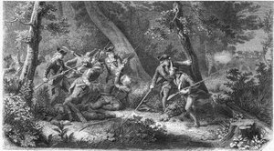 七年战争（1756-1763）：被称为阿萨斯骑士的路易斯-阿萨斯-杜-梅尔库（1733-1760）之死，法国上尉，10月16日 作者 French School