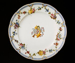 Sevres板饰有乐谱，1764（彩陶） 作者 法语学校