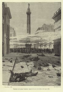 1871年3月23日在巴黎巴黎公社的旺多姆广场拍摄 作者 法语学校