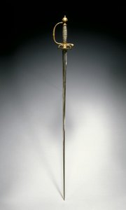 小剑，巴黎，约1730年（银丝镀金和蓝钢）。 作者 法语学校