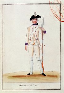 法国Agenois步兵团的士兵，1780年 作者 法语学校