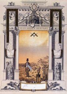 在他的学徒期后，一名熟练工人的纪念品环法自行车赛，c。 1860 作者 法语学校