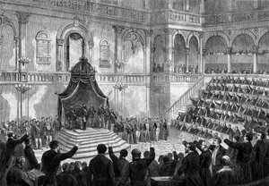 意大利国王维克多-伊曼纽尔二世（Vittorio Emanuele）（维克多-伊曼纽尔）（1820-1878）在都灵议会的意大利国家会议开幕式上的讲话 作者 法语学校