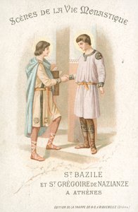 St Basil and St Gregory of Nazianzus in Athens (chromolitho) 作者 法语学校