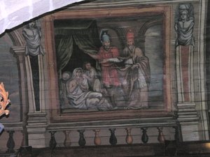 St. Cornely表演奇迹（彩绘木） 作者 法语学校