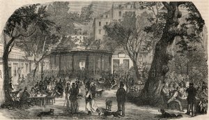 19世纪巴黎的白马王子邮票--埃德蒙-特克西尔1852年在 "巴黎表 "上的雕刻。 作者 法语学校