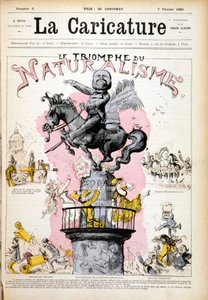 埃米尔·左拉雕像，“自然主义的胜利””——在 1880 年 7 月 2 日的“漫画”中。 作者 法语学校
