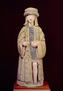 圣路易斯雕像（1214-70），15世纪末或16世纪初（釉面赤土陶器）