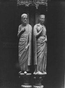 Philippe Hurepel的雕像（1200-34）Clermont和他的妻子Mahaut（d.1260）布洛涅和Dammartin的伯爵夫人，北门户的数字，c.1230