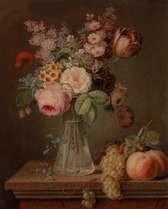静物与花在玻璃花瓶 作者 法语学校