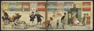 街道场景与一排封闭的商店和一个封闭的公共厕所 作者 法语学校