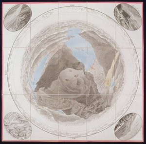 瑞士山的Kulm峰会，来自Mount Rigi的旅行者指南，由Col。 Pfyffer de Wyer，1823年出版（手工彩色雕刻） 作者 法语学校
