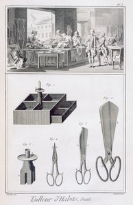 来自Denis Diderot（1713-84）的Encyclopedie des Sciences et Metiers的裁缝发表于1770年 作者 法语学校