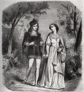 Tantot他们一起在公园里散步。弗朗西斯卡-德-里米尼（Francoise de Rimini 作者 法语学校