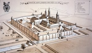 约 1520 年的圣日耳曼德佩修道院（彩色版画） 作者 法语学校