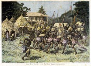 驯化花园中的非洲人 Pai-Pi-Bri - 1893 年 5 月 8 日的“Le Petit Journal”（雕刻） 作者 法语学校