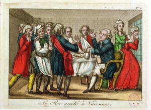 1791年6月22日路易十六（1754-93）在Varennes逮捕 作者 法语学校