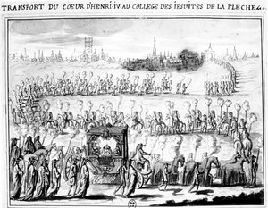 1610年6月4日在LaFlèche学院到达Henri IV的心脏 作者 法语学校