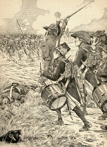1800 年意大利马伦戈战役，拿破仑-波拿巴率领的法国军队与奥地利军队之间的战争。选自 1917 年出版的《Agenda Buvard du Bon Marche》。 作者 法语学校