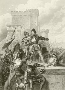 Chevalier Bayard在1512年布雷西亚的围困中受伤 作者 法语学校