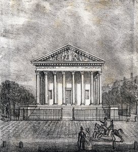 玛德莱娜教堂--"Alphabet Picturesque des Monumens de Paris"，约 1840 年（雕刻） 作者 法语学校