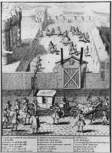 圣马萨德的罢工者被带到巴士底狱的监狱，1730年 作者 法语学校
